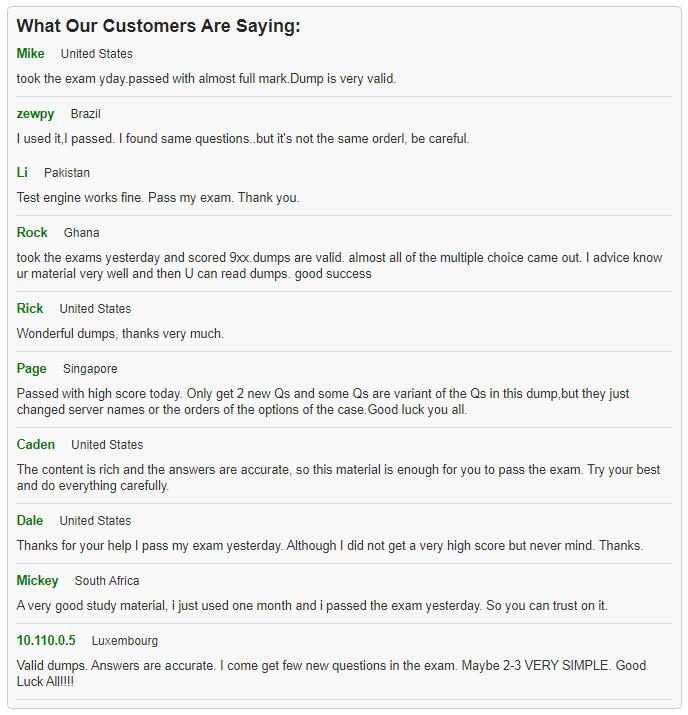 Pass4itsure customers say